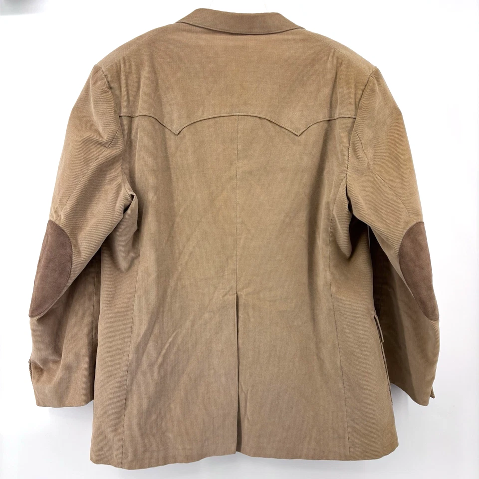 Blazer De Colección Levis Western Tostado Pana Abrigo Deportivo 2 Botones Parche en el Codo Para Hombres 48 R Foto 3 de 4
