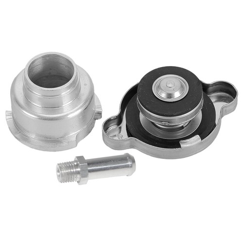 2x Aluminum Weld-On Radiator Filler Neck 32mm 1.25" ID with 1.1 Radiator Cap A9 - Picture 6 of 6