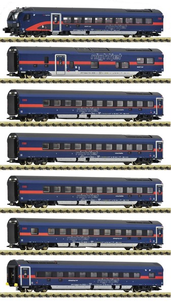 Spur N Fleischmann 6260065 - 7-Tlg. Set: Nightjet, ÖBb Neu Ovp-image