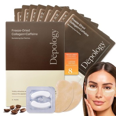 depology Caffeine Under Eye Patches + Freeze-Dried Collagen UnderEye Masks 8 prs