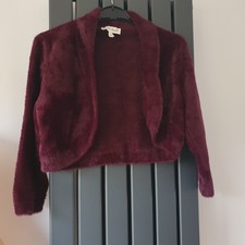 Phase Eight Fay Burgundy Soft Fluffy Bolero Textured Shrug RRP £55.20 Size 10