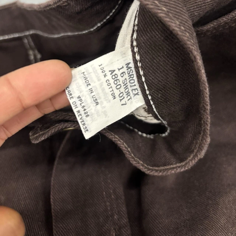 复古 90 年代牧马人女式棕色工作服裤子 100% 棉美国制造 16 码 — 第 3/4 张图片
