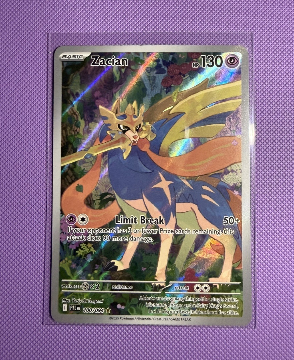Pokemon TCG Zacian 100/094 Phantasmal Flames Illustration Rare | Near Mint