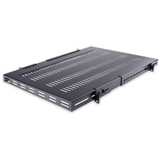1U 4-Post Adjustable Vented Server Rack Mount Shelf, 330LB Capacity
