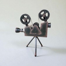 Tin Art Movie Projector Camera Decor Metal Sculpture.