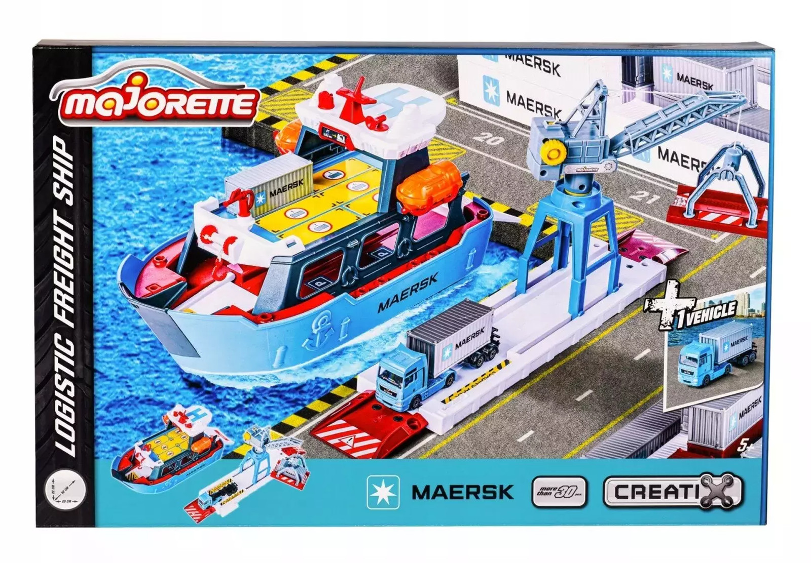 3467452073322 Majorette: Maersk zestaw + 1 pojazd Majorette