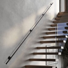 13FT Handrail Industrial Steel Pipe Rail Black Wall Mount Staircase Handrail
