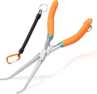 Zange Mit Langer Reichweite, 17,8 Cm, Gebogene Spitze Mit Gezackter Backe, Gebog