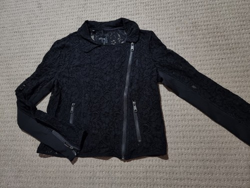 Women's Guess Los Angeles Black Lace Long Sleeve Blouse Top Size M - Picture 2 of 11