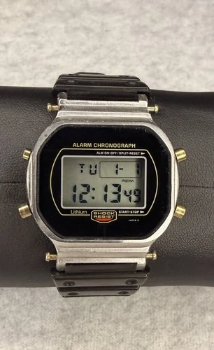 Vintage 80s Rare Gold Casio DW-5700 module 691 G-Shock Digital Watch Screw Back