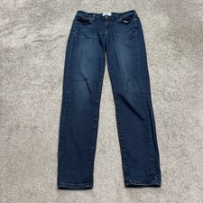 Paige Verdugo Ankle Skinny Denim Jeans Womens 27 Blue Dark Wash Mid Rise 28x29