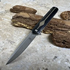 8.5" Wood SPRING ASSISTED Flip Open Folding Pocket Knife Hunting EDC with Clip