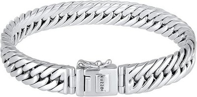 kuzzoi 925 Sterling Silver Byzantine Bracelet for Men, Length 6,69 inch - 8,27 i