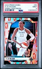 2024 Panini Prizm WNBA A’JA WILSON #86 WNBA Logo PRIZM Las Vegas Aces PSA 9 MINT