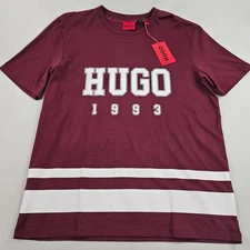 Hugo 1993 Boss t-shirt tee mens XL burgundy red 50535680 Derosi cotton