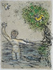 Marc CHAGALL: Ulisse Inghiottito Dalle Onde, Litografia