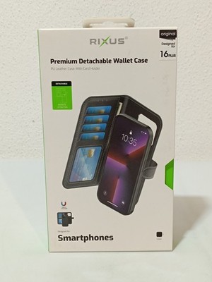 Rixus Wallet Case schwarz für iPhone 16 PLUS