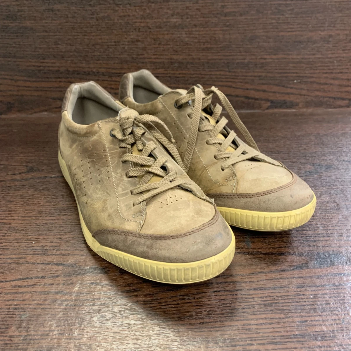 Ecco Leather Comfort Low Top Golf Shoes Sneakers Tan Men\'s Size 43 EU 10 US ECCO Casual Golf Men main image 2