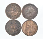 Lot of 4 STRONG Liberty 1888 1882 1884 1887 Indian Head Cent Lot *047
