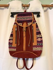 Aztec Style Boho Bohemian Tribal Ecuadorian Ecuador Split Zip Backpack Handmade