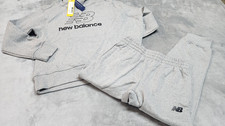 New Balance Kids Size 8 Grey Logo Fleece Hoodie  Jogger Set NWT