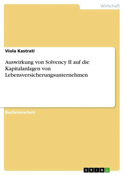 Auswirkung Von Solvency II Auf Die Kapitalanlagen Von...-image
