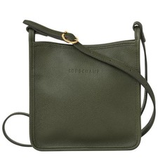 Longchamp Le Foulonne Foulonn  Small Zipped Leather Crossbody NIP Khaki Green