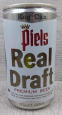 Keg Can Piels Real Draft Allentown PA Aluminum Man Cave Premium Pulltab Beer Can
