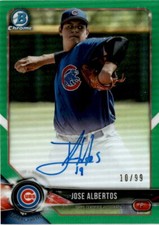 2018 Bowman Chrome #BCPA-JAL Jose Albertos /99 Auto Green Refractor