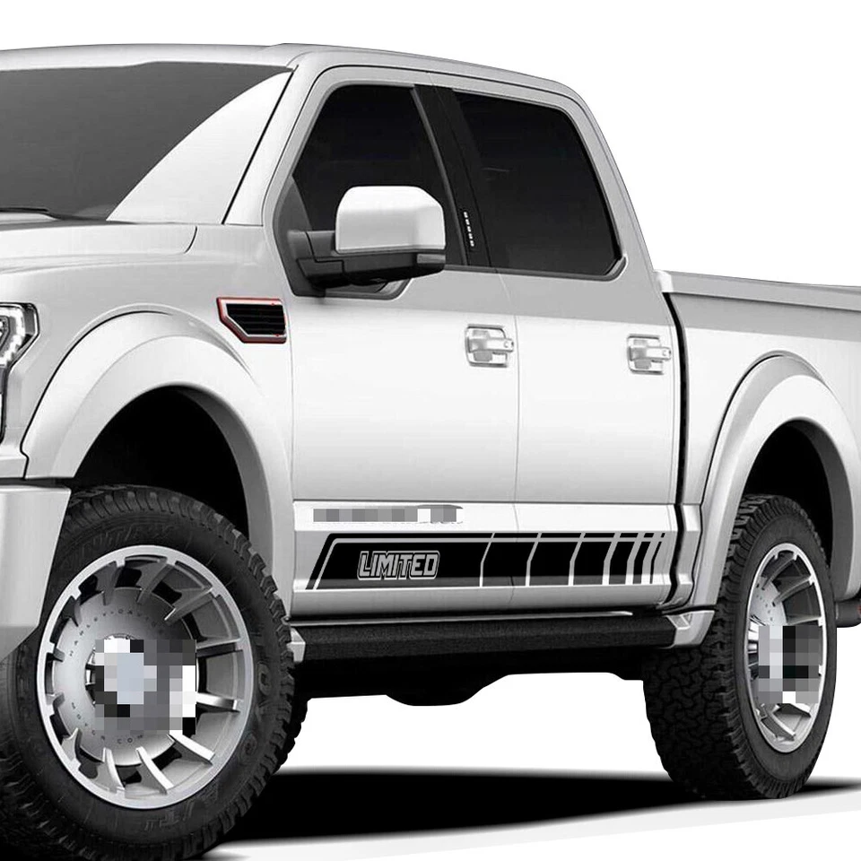 Calcomanías adhesivas de vinilo a rayas laterales de puerta con gráficos para Ford F150 Racing Rally F-150 Foto 3 de 4