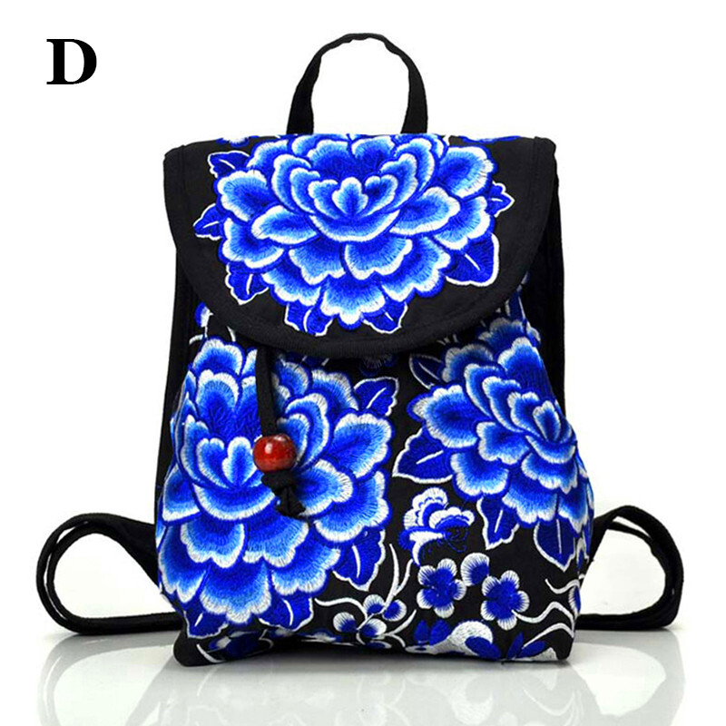 Vintage Embroidered Women Backpack Ethnic Travel Shoulder Purse 2 Pack Amazon.com | Jursccu Full Embroidered Backpack Purse for  main image 4