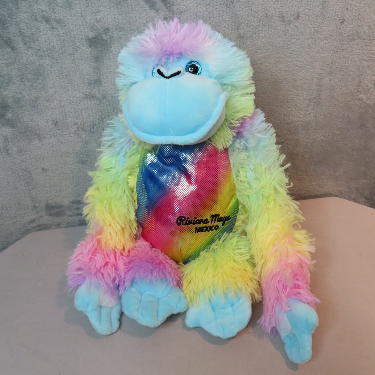 MAYAN TROPICAL Gorilla Plush Rainbow Monkey Soft Hanging Grippy