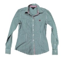 Brooks Brothers 346 Preppy Checkered Button-Down Shirt Boys Green White S/10-12