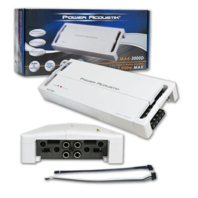 #ad Power Acoustik MA4 3000D Car Boat Marine Audio 4 channel Amp Amplifier 3000w Max $164.99