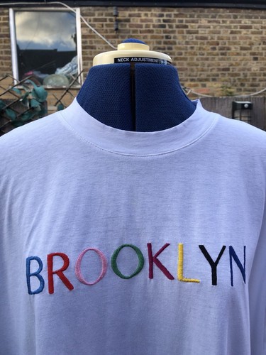 New Look Curves White Rainbow ‘Brooklyn’ Embroidery Cotton T-Shirt Size 22/24 - Picture 2 of 11