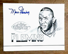 MARV FLEMING GREEN BAY PACKERS TE SIGNED AUTOGRAPHED 8.5x11 B&W PRINT WITH COA