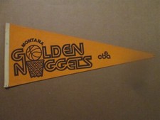 CBA Montana Golden Nuggets Vintage Defunct 1980 Team Logo Basketball Pennant