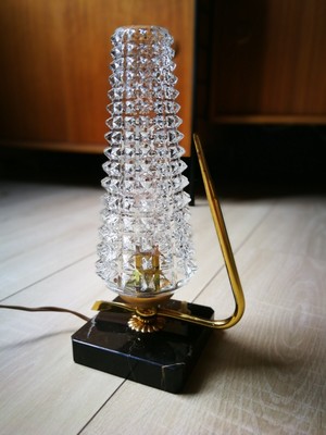 French Mid Century 1950s Bullet Glass Desk Table Lamp Ebay