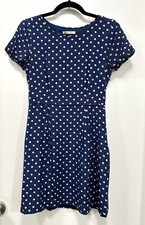 Broadway & Broome Silk Dress Polka Dot Fit & Flare Blue Size 0 