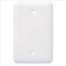 W13731-W White Stamped Single Blank Cover Plate