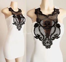 NEW Ivory Off-White Black Lace Inset Halter SEXY Scuba Knit CLUB Bodycon Dress