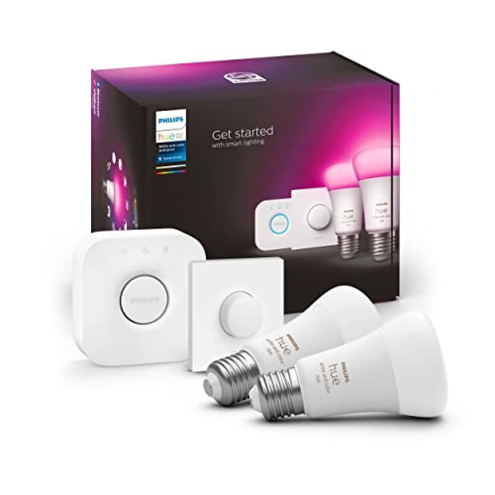 (TG. Starter Kit con 2 pezzi) Philips Hue Lampadina Smart LED, White & Color Amb