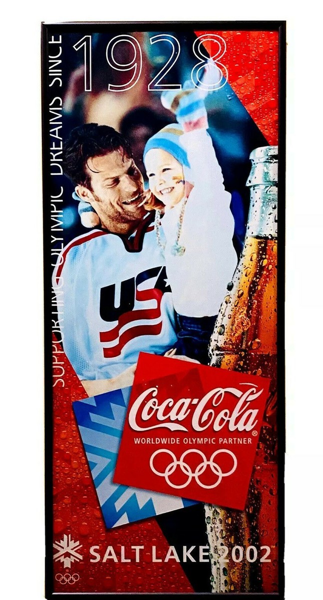 Coca Cola Ad Poster 2002 Winter Olympics USA Hockey Salt Lake City