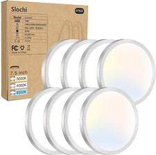 8PACK LED Flush Mount Ceiling Light Fixture, 3000K-4000K-6500K 100W Equivalent