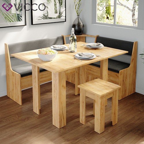 Mesa de cocina Vicco mesa de comedor roble Roman arena taburete 120x90cm - Imagen 5 de 9
