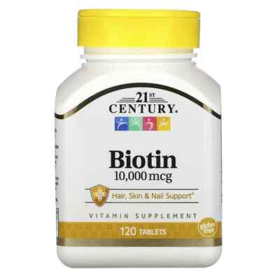 21. Jahrhundert, Biotin, 10.000 mcg, 120 Tabletten