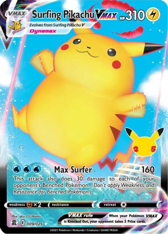 PSA9 なみのりピカチュウVMAX SURFING PIKACHU VMAX 1x Surfing Pikachu VMAX - 009/025 - Ultra Rare NM-Mint Pokemon