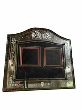 Antique Photo Frame Easel Etched Mirror Heavy 2 Photos 4.8 lbs