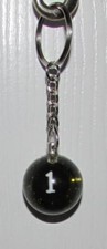 1 Inch Number 1 ONE SPARKLE Mini POOL BALL Billiard Snooker KEYCHAIN Ring NEW