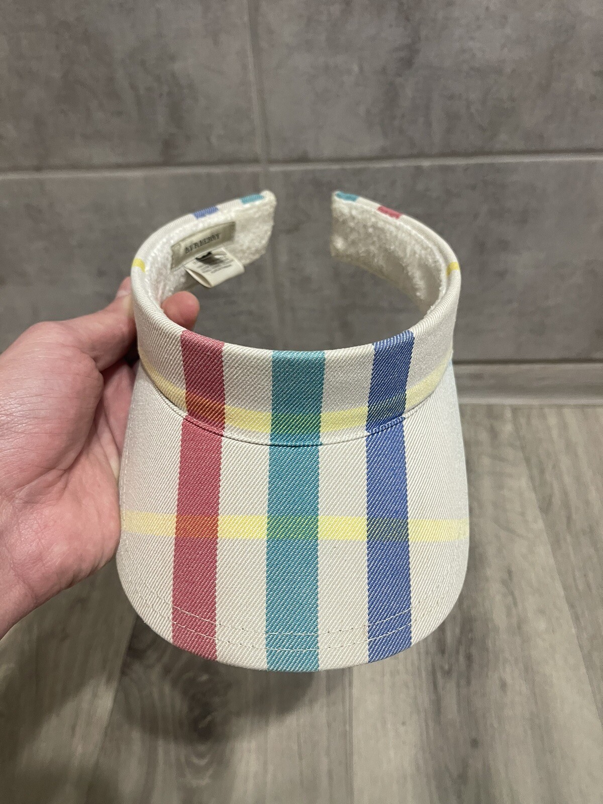 Rare Burberry Soft Terry Rainbow Visor Sunvisor – Lightweight One Size image 10